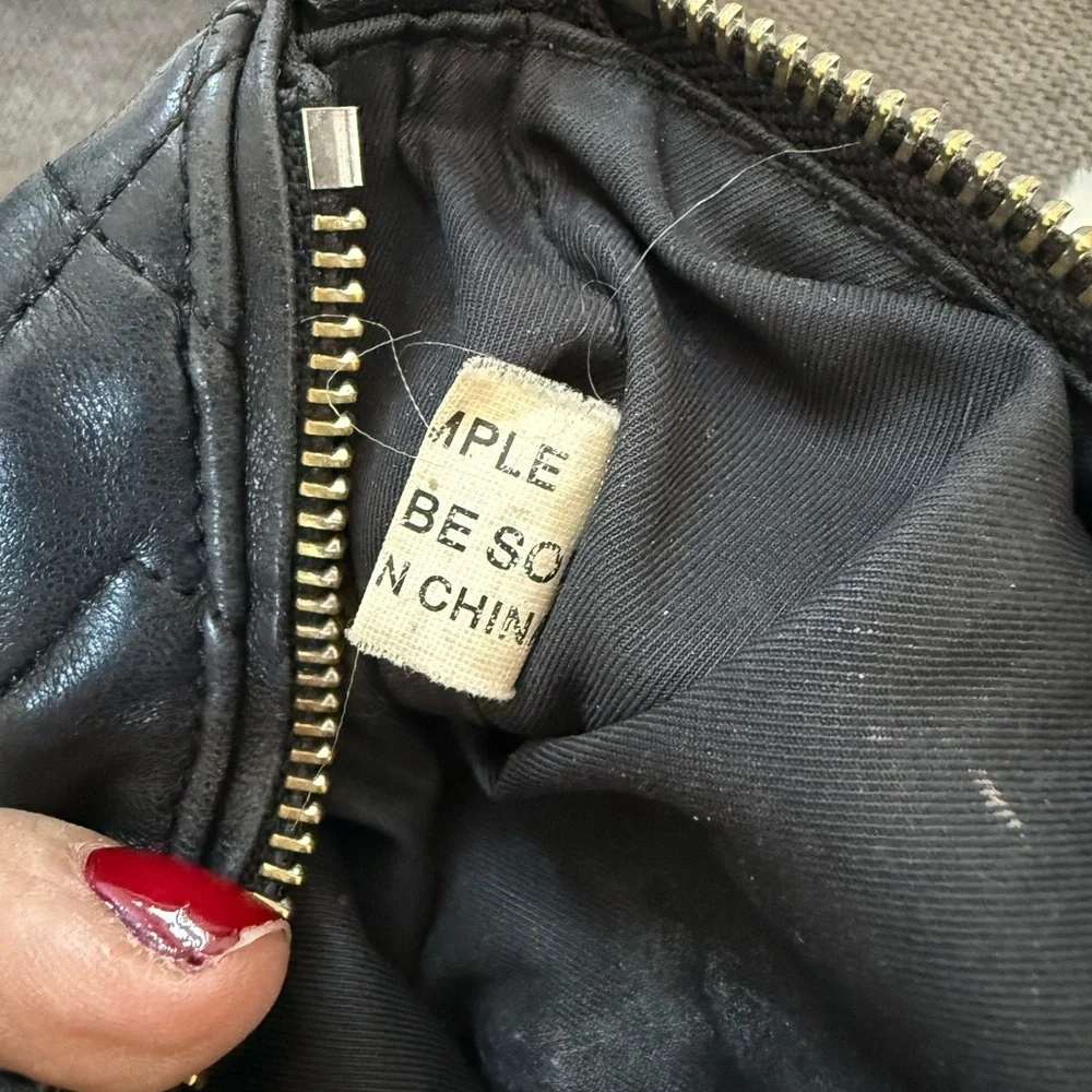 Tory Burch Black Quilted Calfskin Leather Bag with Silver Hardware